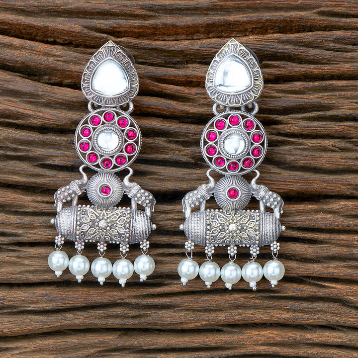 Indo Western Moti Earring With Oxidised Plating 110475