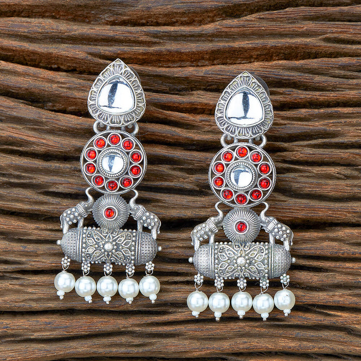 Indo Western Moti Earring With Oxidised Plating 110475