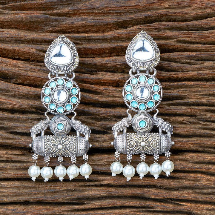 Indo Western Moti Earring With Oxidised Plating 110475