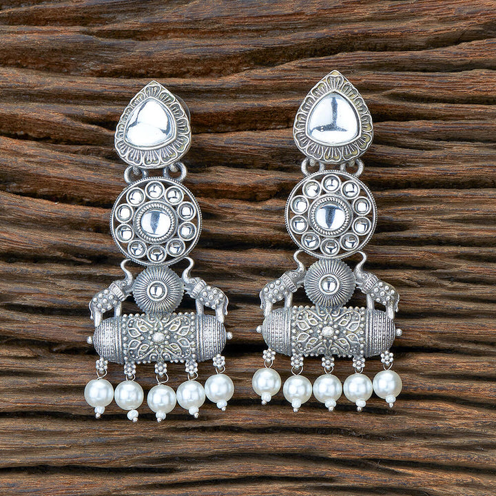 Indo Western Moti Earring With Oxidised Plating 110475