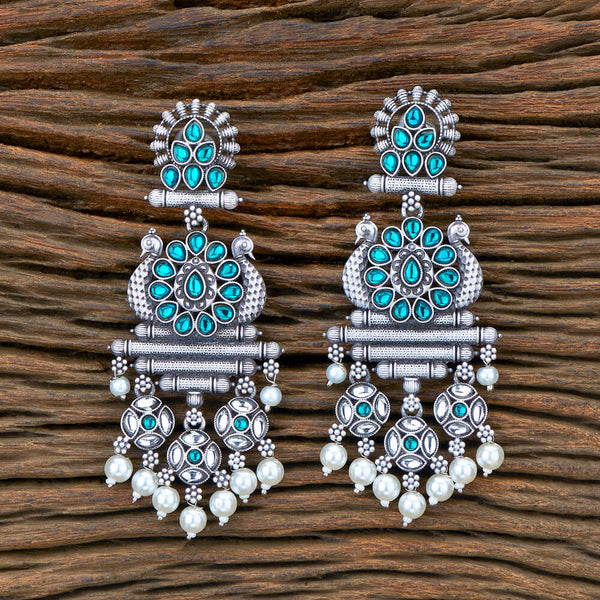 Indo Western Peacock Earring With Oxidised Plating 110479