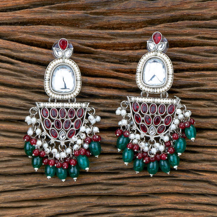 Indo Western Beads Earring With Oxidised Plating 110491