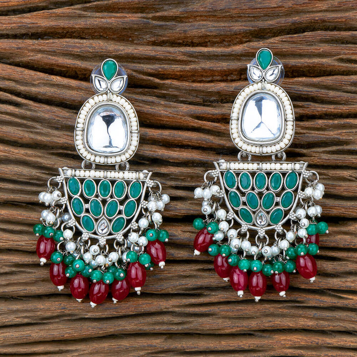 Indo Western Beads Earring With Oxidised Plating 110491