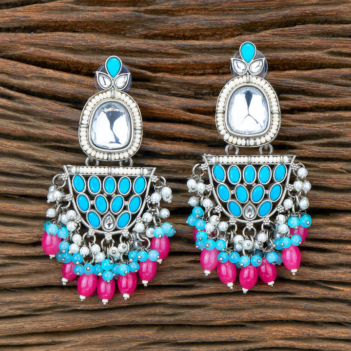 Indo Western Beads Earring With Oxidised Plating 110491