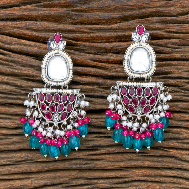 Indo Western Beads Earring With Oxidised Plating 110491