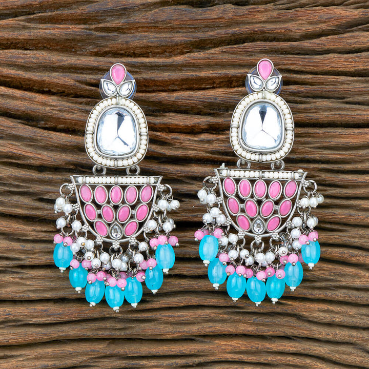 Indo Western Beads Earring With Oxidised Plating 110491