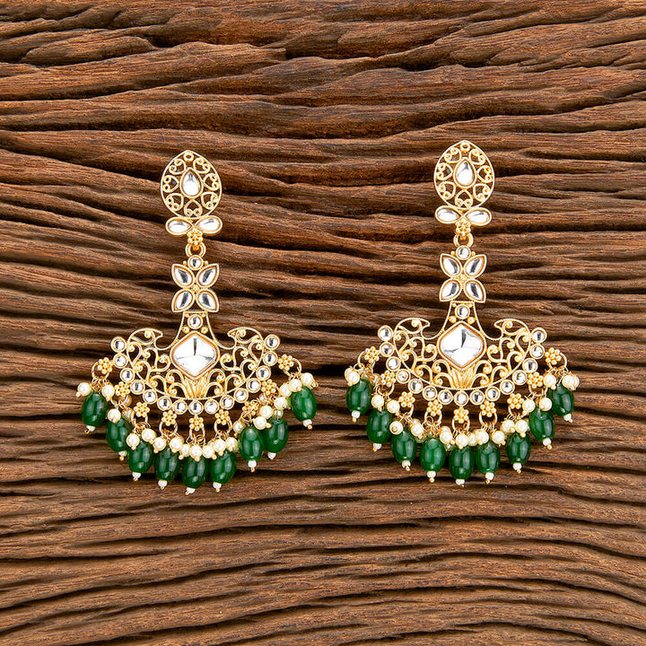 Indo Western Classic Earring With Matte Gold Plating 110507