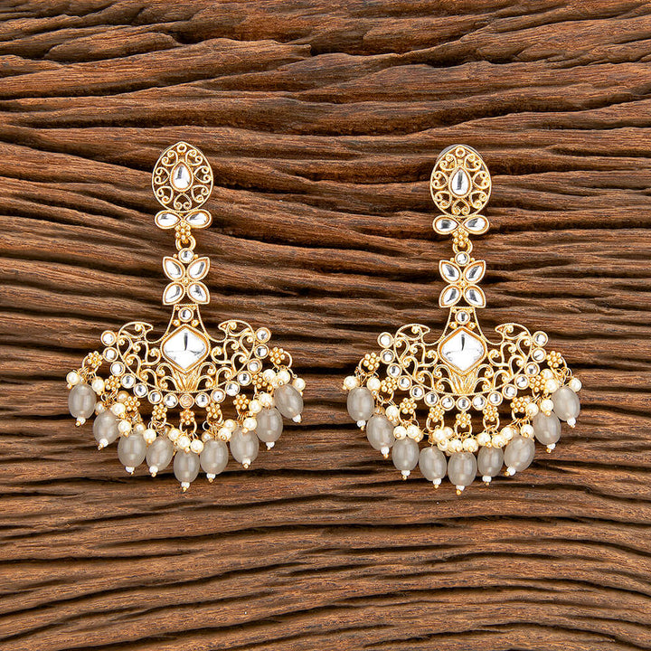 Indo Western Classic Earring With Matte Gold Plating 110507