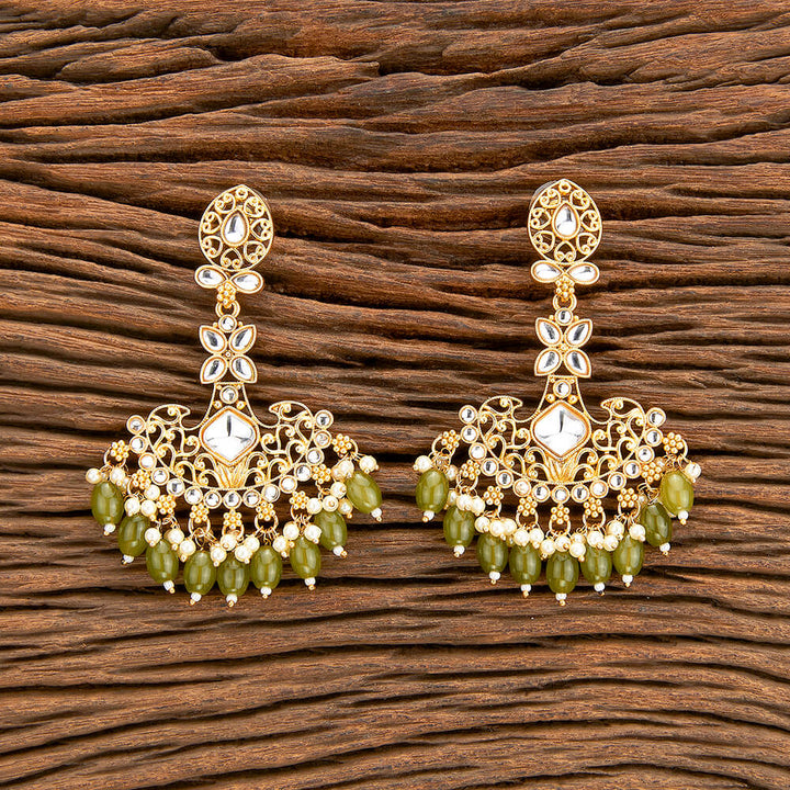 Indo Western Classic Earring With Matte Gold Plating 110507