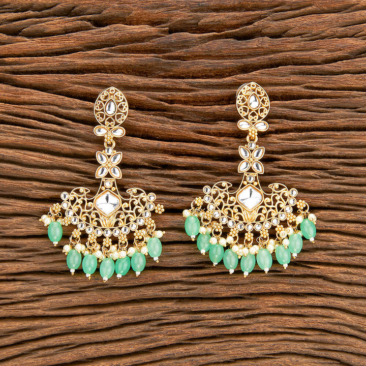 Indo Western Classic Earring With Matte Gold Plating 110507