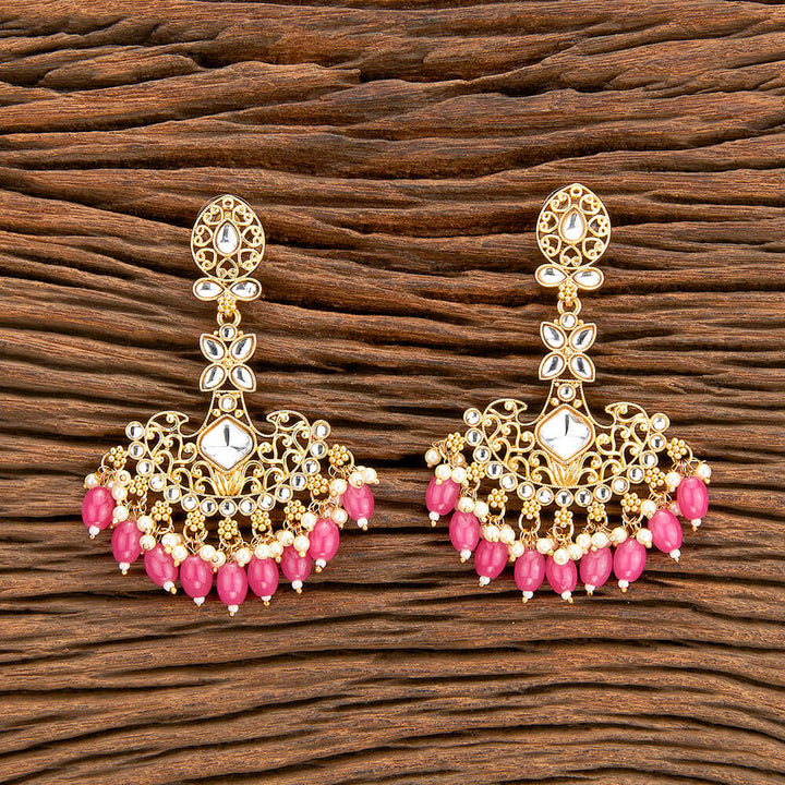 Indo Western Classic Earring With Matte Gold Plating 110507