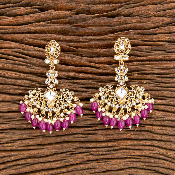 Indo Western Classic Earring With Matte Gold Plating 110507