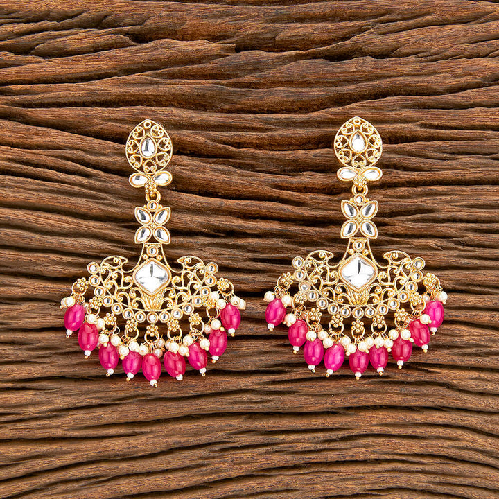 Indo Western Classic Earring With Matte Gold Plating 110507