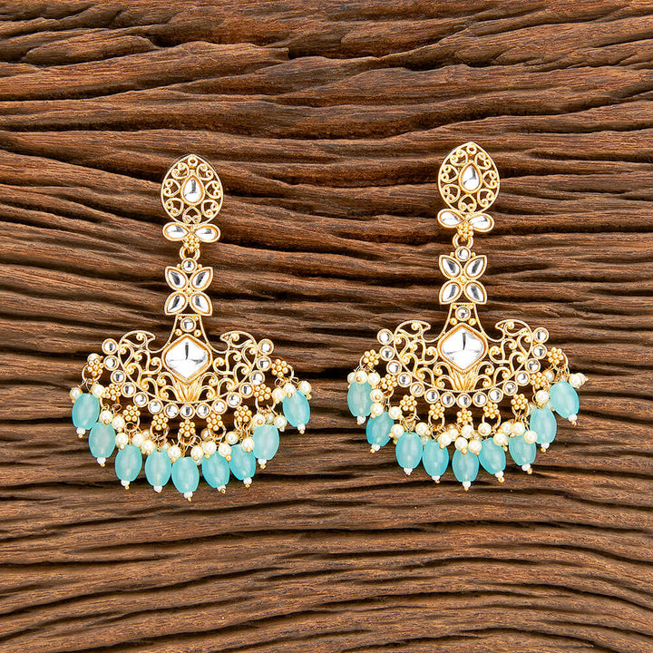 Indo Western Classic Earring With Matte Gold Plating 110507