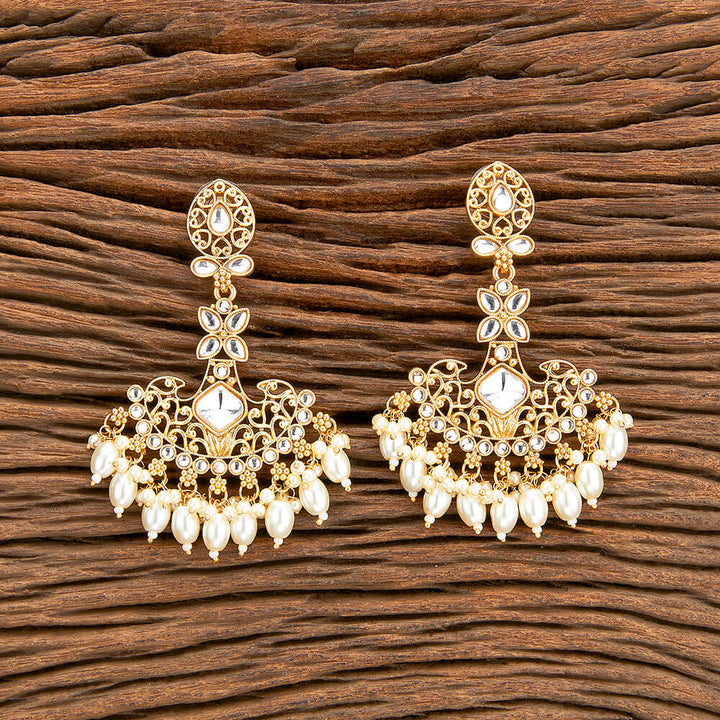 Indo Western Classic Earring With Matte Gold Plating 110507