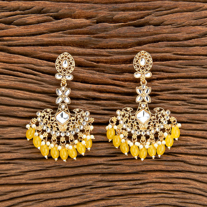 Indo Western Classic Earring With Matte Gold Plating 110507