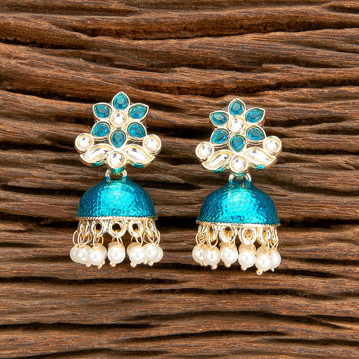 Indo Western Meenakari Earring With Gold Plating 110513