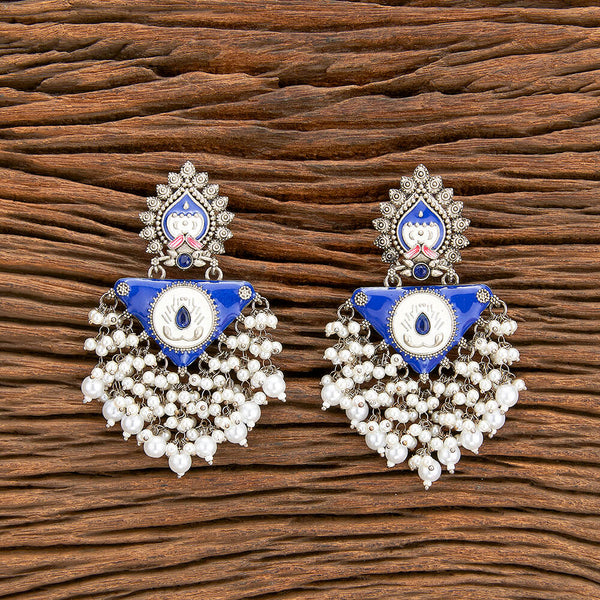 Indo Western Meenakari Earring With Oxidised Plating 110527