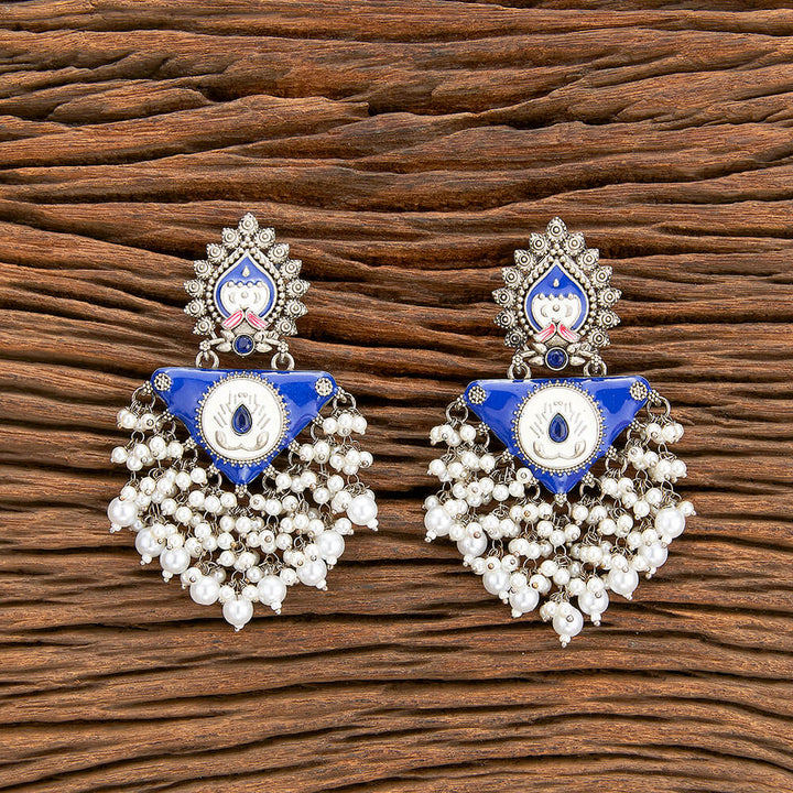 Indo Western Meenakari Earring With Oxidised Plating 110527