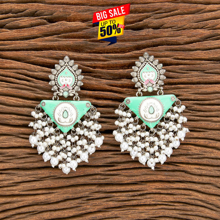 Indo Western Meenakari Earring With Oxidised Plating 110527