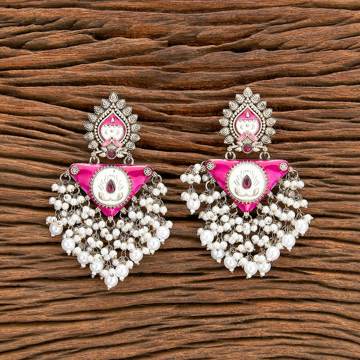 Indo Western Meenakari Earring With Oxidised Plating 110527