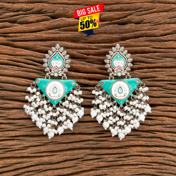 Indo Western Meenakari Earring With Oxidised Plating 110527