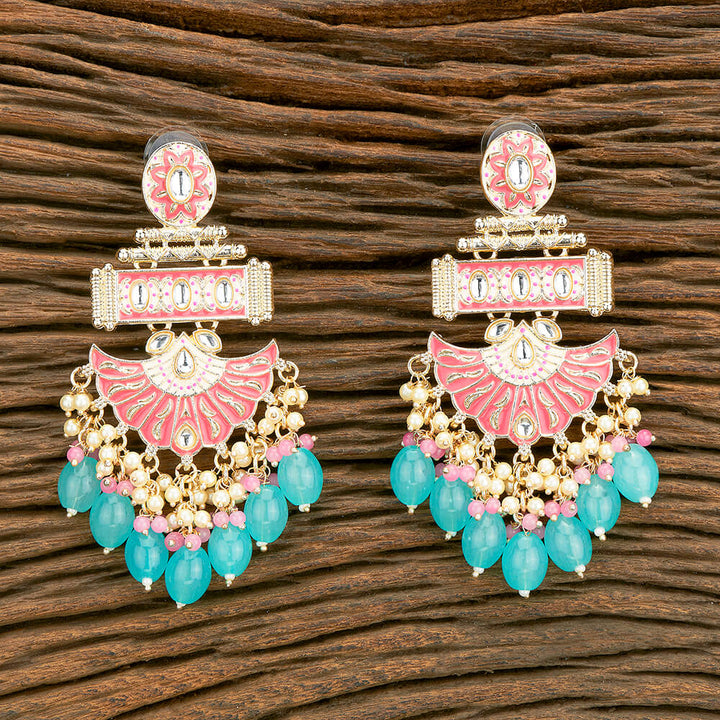 Indo Western Meenakari Earring With Gold Plating 110530