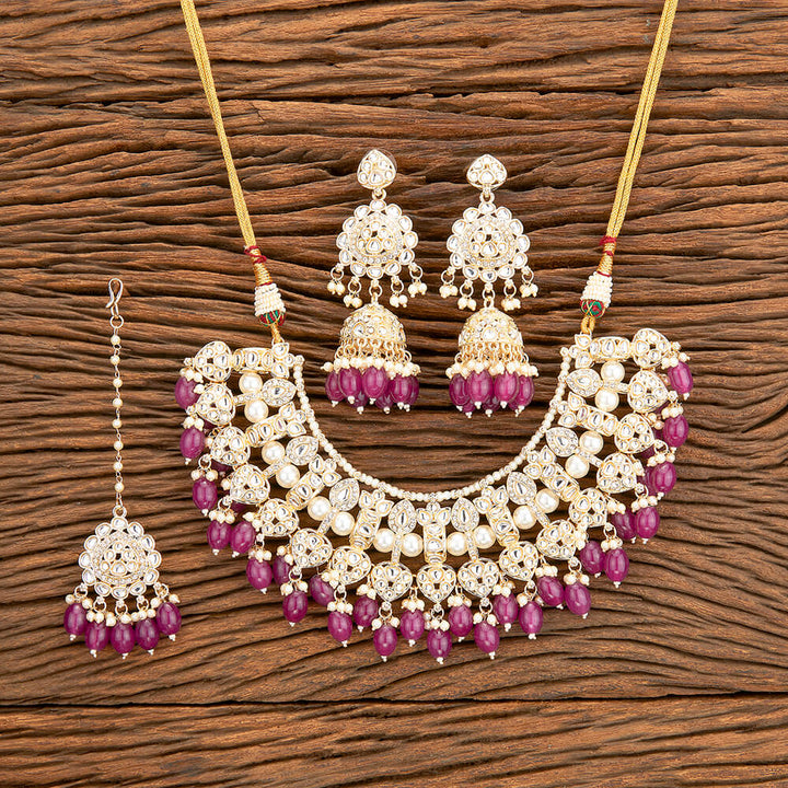 Indo Western Classic Necklace With Gold Plating 110535