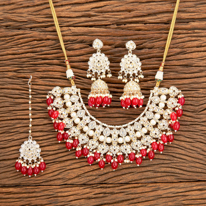 Indo Western Classic Necklace With Gold Plating 110535