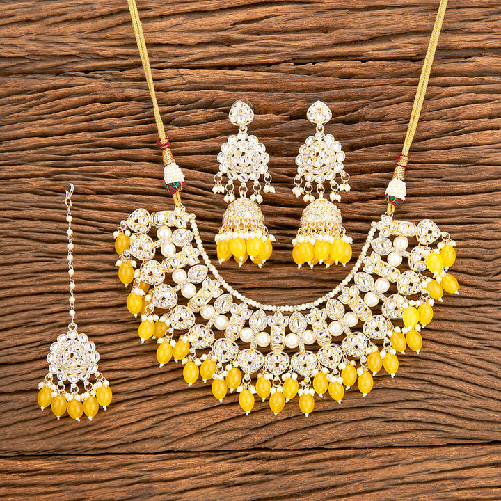 Indo Western Classic Necklace With Gold Plating 110535