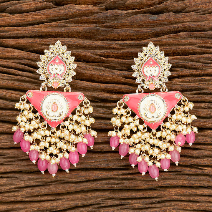 Indo Western Meenakari Earring With Gold Plating 110545