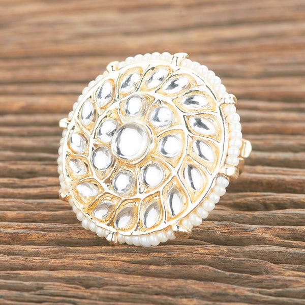 Indo Western Adjustable Ring With Gold Plating 110552