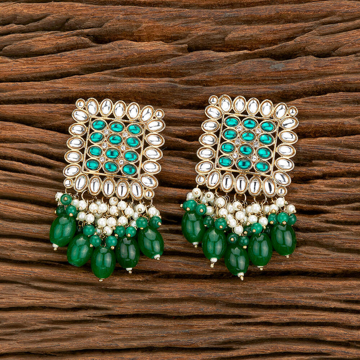 Indo Western Beads Earring With Mehndi Plating 110557