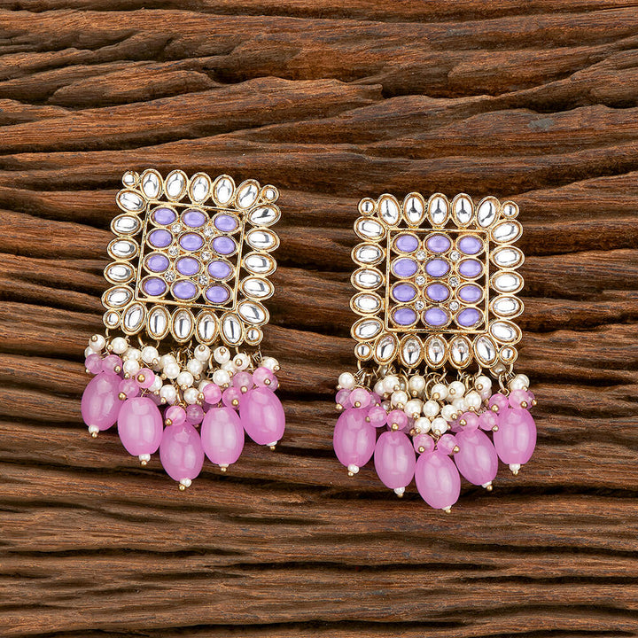 Indo Western Beads Earring With Mehndi Plating 110557