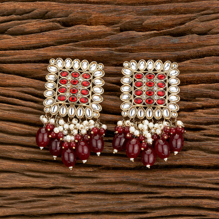 Indo Western Beads Earring With Mehndi Plating 110557