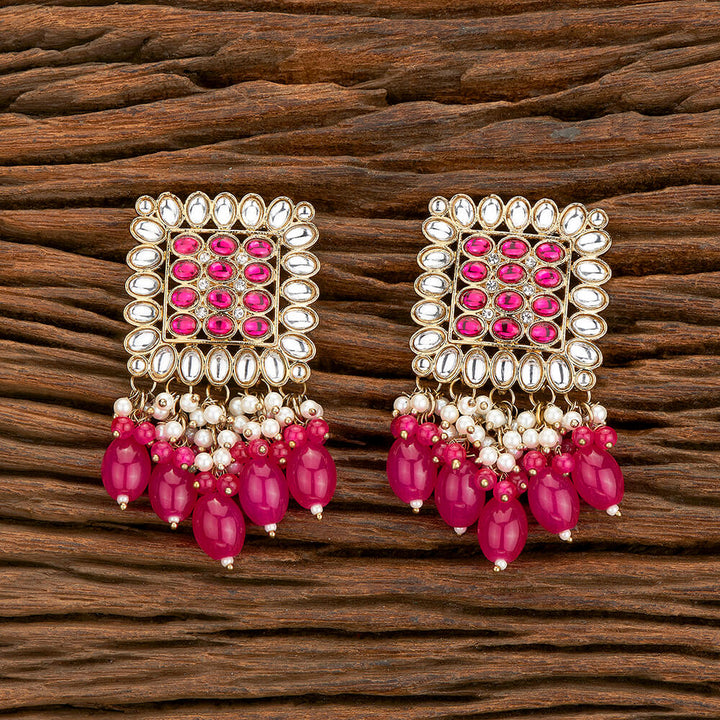 Indo Western Beads Earring With Mehndi Plating 110557