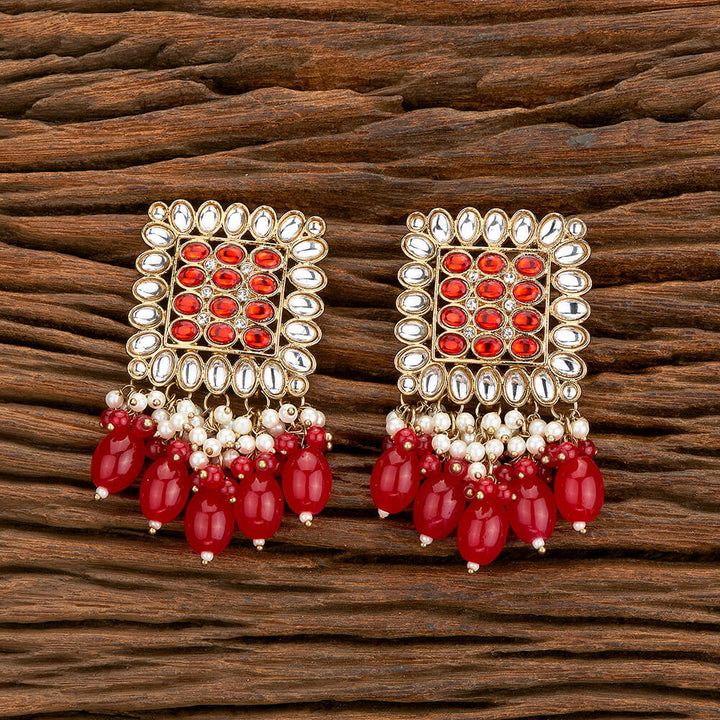 Indo Western Beads Earring With Mehndi Plating 110557