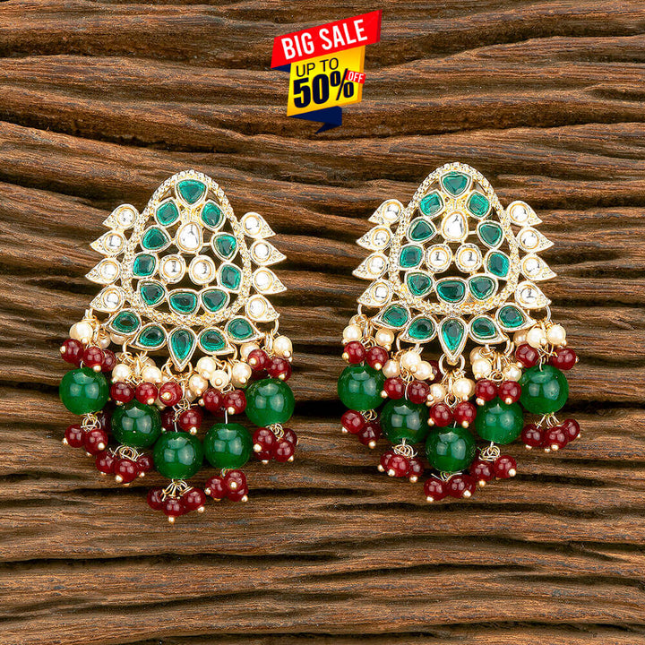 Indo Western Beads Earring With Gold Plating 110587