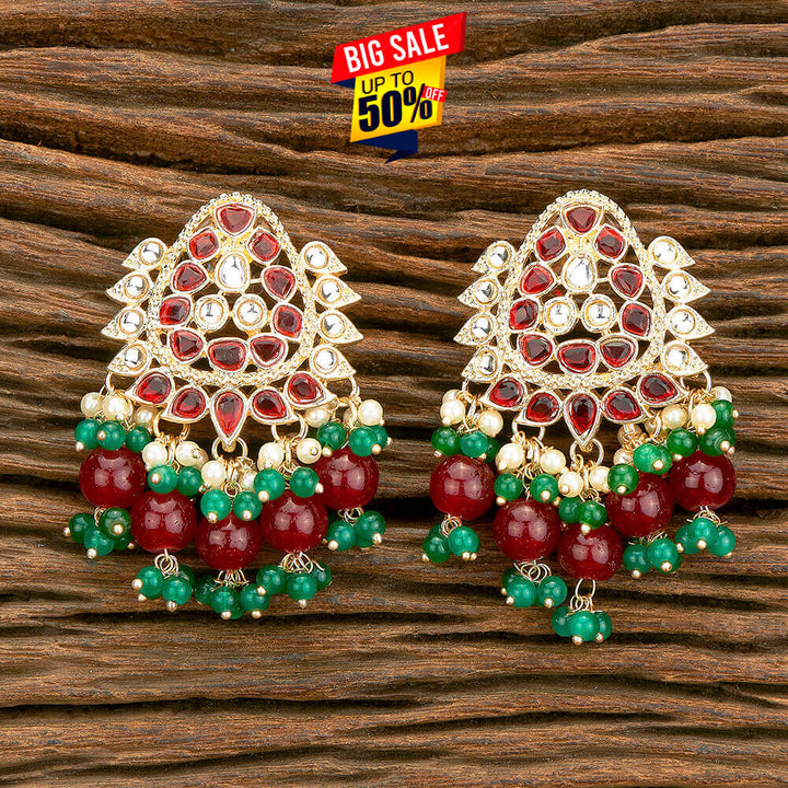 Indo Western Beads Earring With Gold Plating 110587