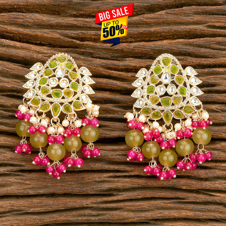 Indo Western Beads Earring With Gold Plating 110587