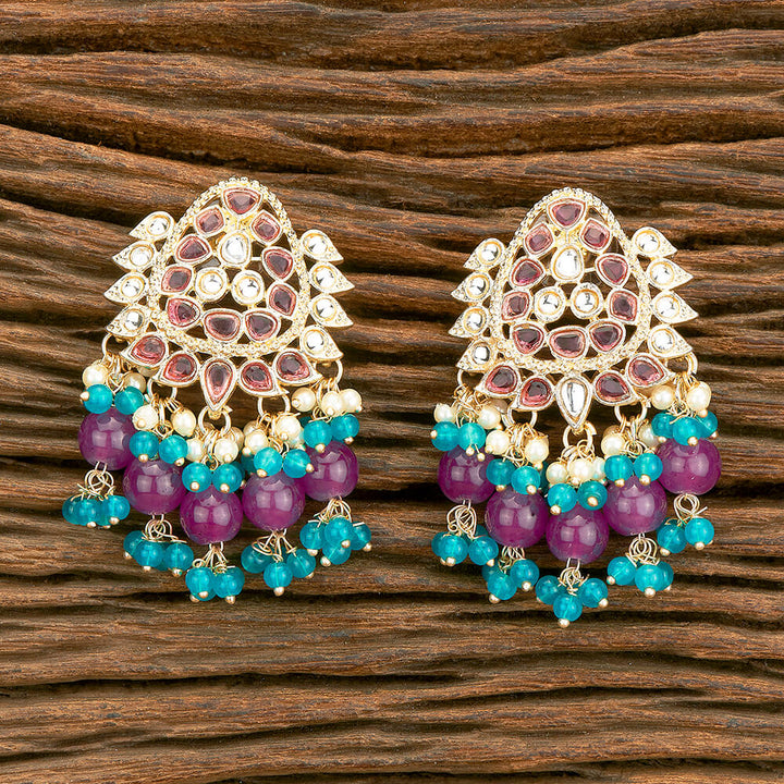 Indo Western Beads Earring With Gold Plating 110587