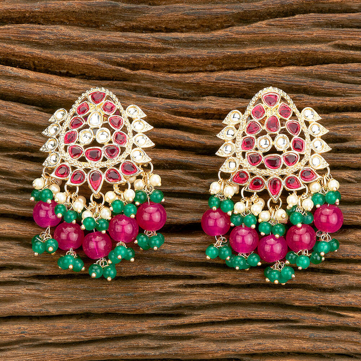 Indo Western Beads Earring With Gold Plating 110587