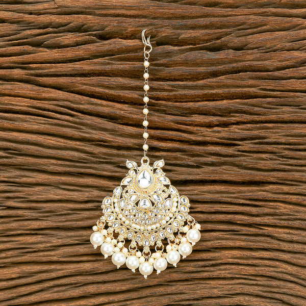 Indo Western Pearl Tikka With Gold Plating 110591