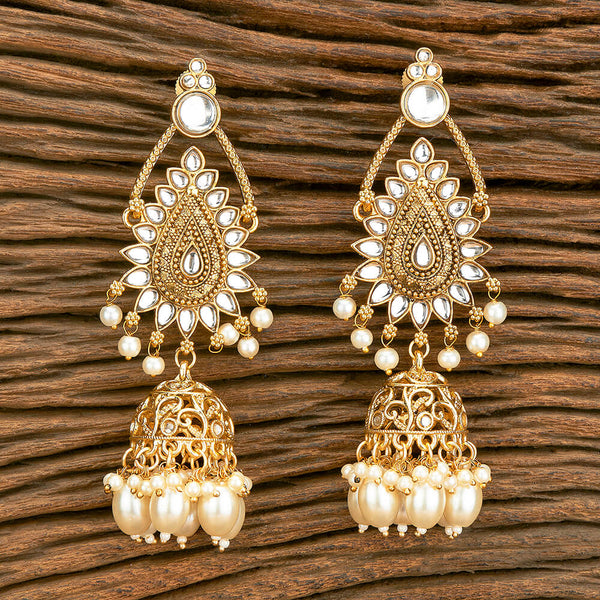 Indo Western Jhumki With Matte Gold Plating 110594