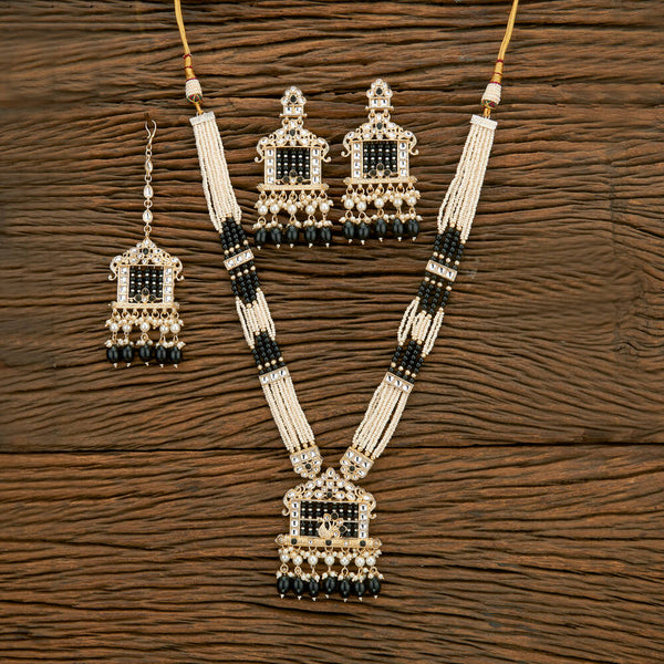 Indo Western Long Necklace With Gold Plating 110635