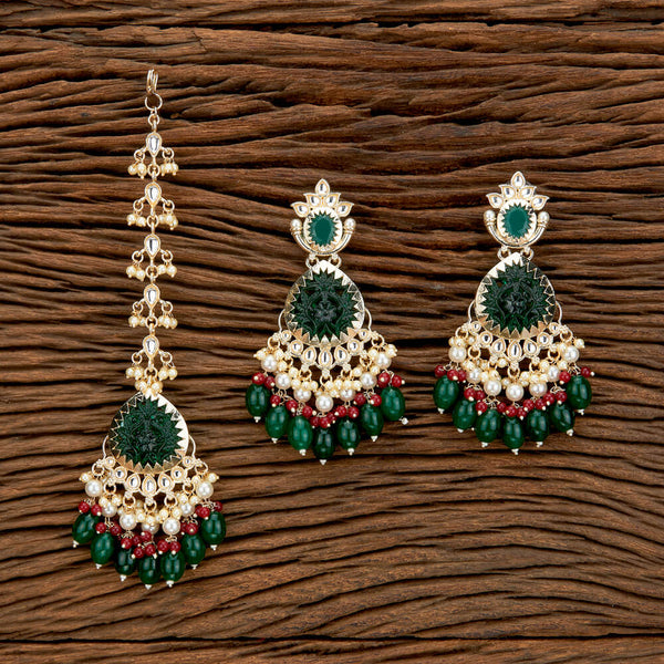 Indo Western Classic Earring Tikka With Gold Plating 110667