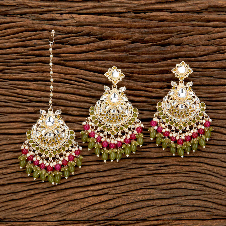 Indo Western Classic Earring Tikka With Gold Plating 110674