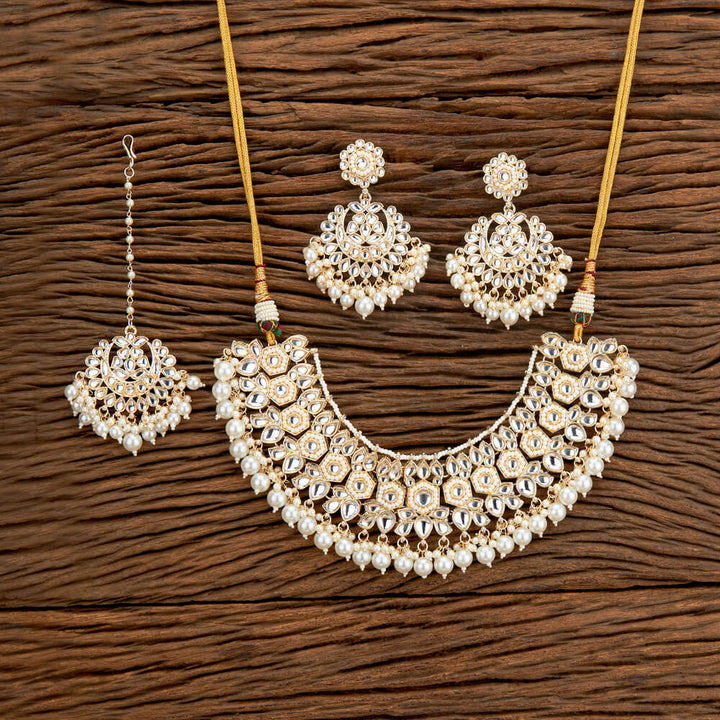 Indo Western Beads Necklace With Gold Plating 110699