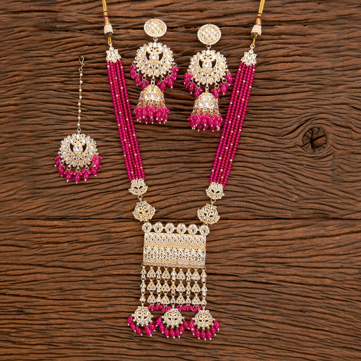 Indo Western Beads Necklace With Gold Plating 110712