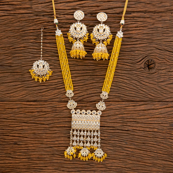 Indo Western Beads Necklace With Gold Plating 110712